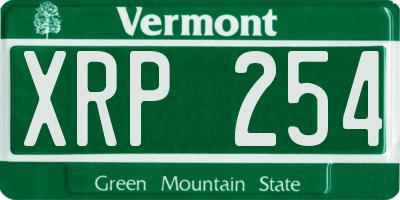 VT license plate XRP254