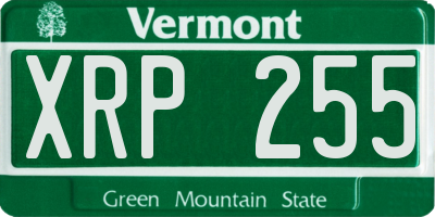 VT license plate XRP255