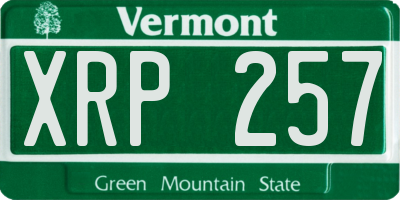VT license plate XRP257