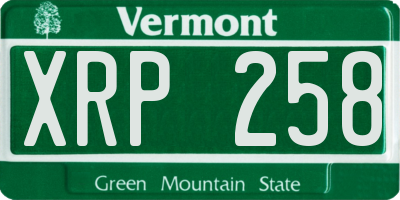 VT license plate XRP258