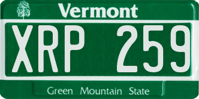 VT license plate XRP259