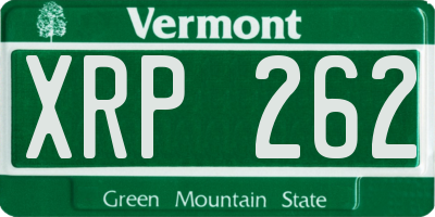VT license plate XRP262