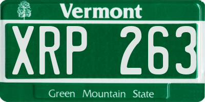 VT license plate XRP263