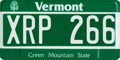 VT license plate XRP266