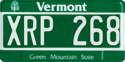 VT license plate XRP268