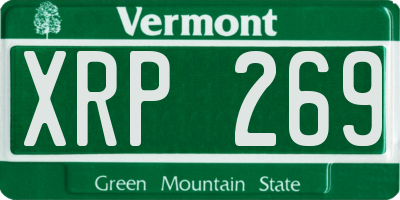 VT license plate XRP269