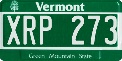 VT license plate XRP273