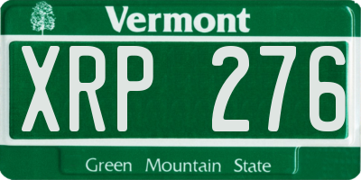 VT license plate XRP276
