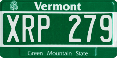 VT license plate XRP279