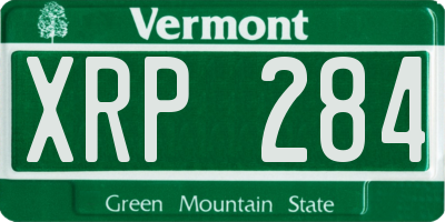 VT license plate XRP284