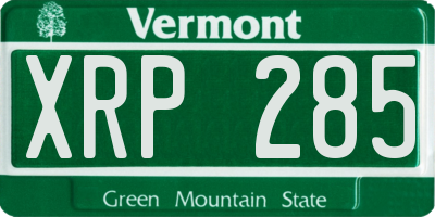 VT license plate XRP285