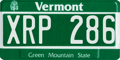 VT license plate XRP286