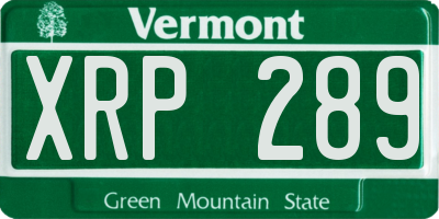 VT license plate XRP289