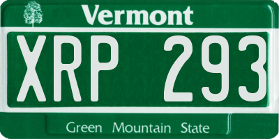 VT license plate XRP293