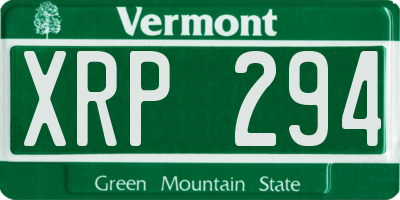 VT license plate XRP294