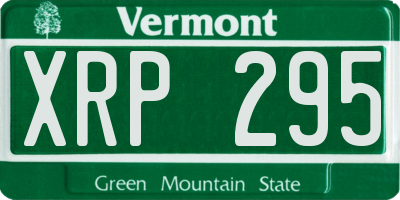 VT license plate XRP295