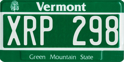 VT license plate XRP298