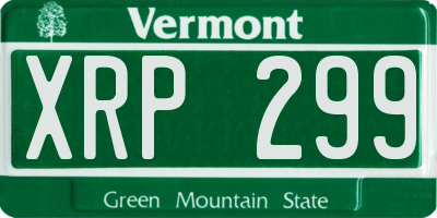 VT license plate XRP299