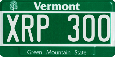 VT license plate XRP300
