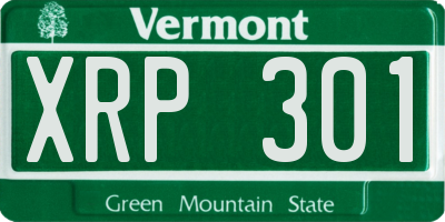 VT license plate XRP301