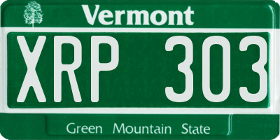 VT license plate XRP303