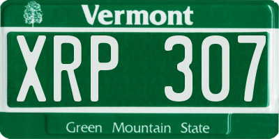 VT license plate XRP307
