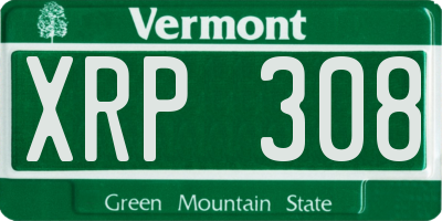 VT license plate XRP308