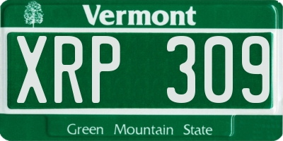 VT license plate XRP309