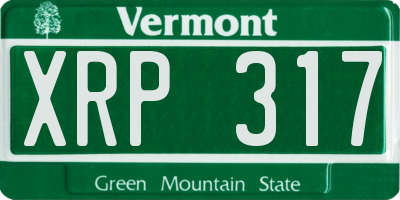 VT license plate XRP317