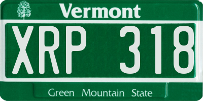 VT license plate XRP318