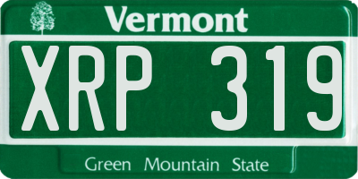 VT license plate XRP319