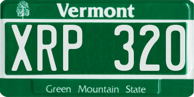 VT license plate XRP320