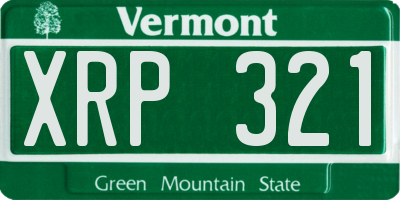 VT license plate XRP321