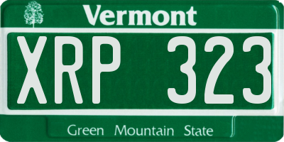 VT license plate XRP323