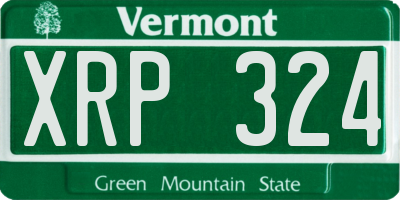 VT license plate XRP324