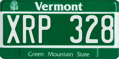 VT license plate XRP328