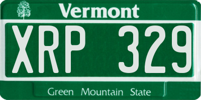 VT license plate XRP329