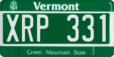 VT license plate XRP331