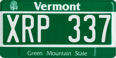VT license plate XRP337