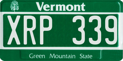 VT license plate XRP339