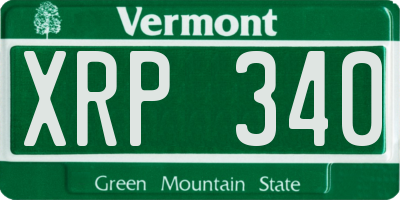 VT license plate XRP340
