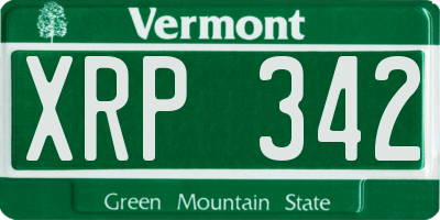 VT license plate XRP342