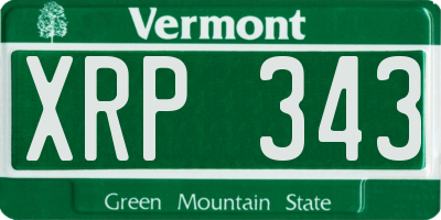 VT license plate XRP343