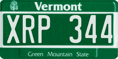 VT license plate XRP344