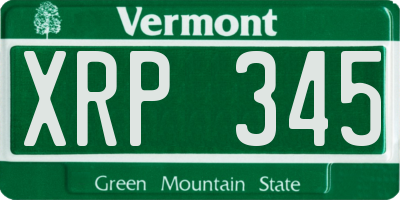 VT license plate XRP345