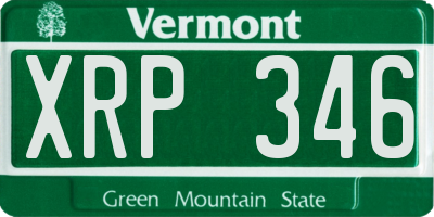 VT license plate XRP346