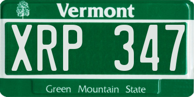 VT license plate XRP347
