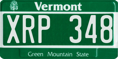 VT license plate XRP348