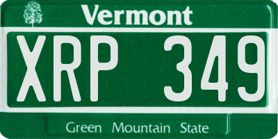 VT license plate XRP349
