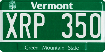 VT license plate XRP350